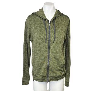 Peter Millar Womens Full Zip Athletic Hoodie, Green, Golf, Size Small